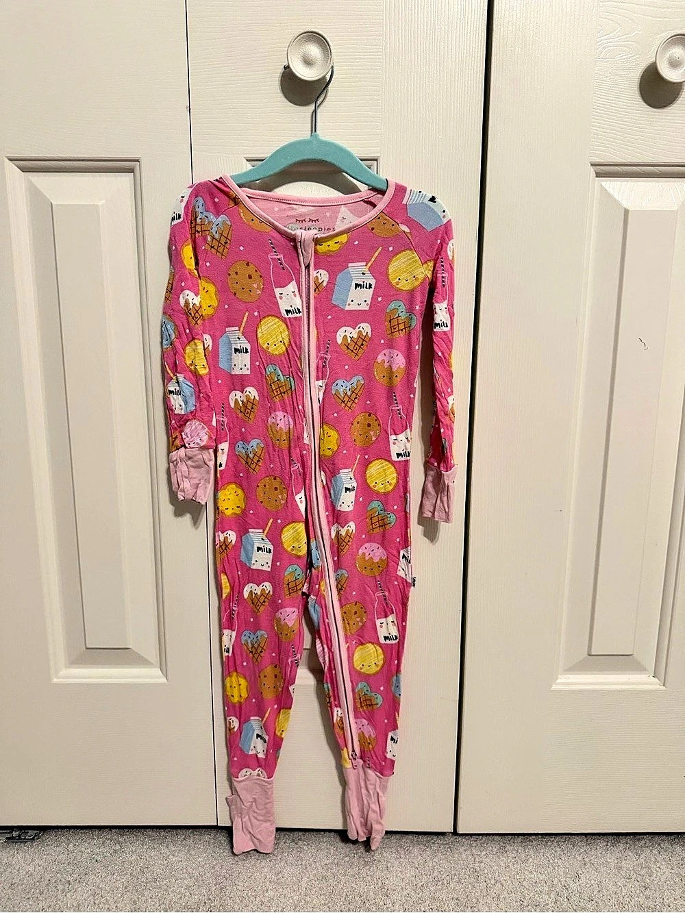 Little Sleepies Pink Cookies & Milk Zippy Pajamas